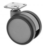 Twin Wheel Furniture Castors Plate Fitting DS Series 