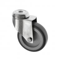 SSL Series Light Duty  Bolt Hole Stainless Steel Casters Thermoplastic Rubber Wheel