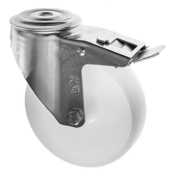 200mm Bolt Hole Industrial Castors with Brake Nylon Wheel