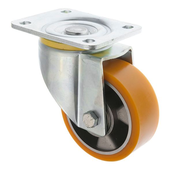 125mm Heavy Duty Polyurethane Castor Wheel Aluminium Centre