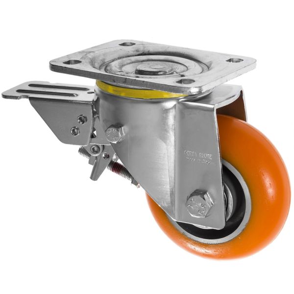 200mm Heavy Duty Leading Brake Castor Wheel