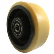Yellow Polyurethane Wheel 200mm Cast Iron 25mm Ball Journal Bearing
