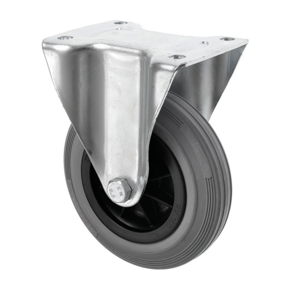 125mm Grey Rubber Wheel Fixed Castor