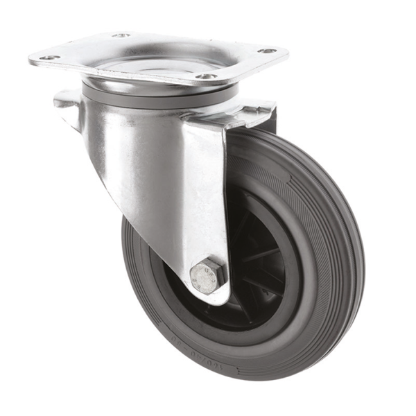 125mm Swivel Rubber Castors Grey Wheel