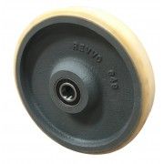 Yellow Polyurethane Wheel 250mm Cast Iron 25mm Ball Journal Bearing
