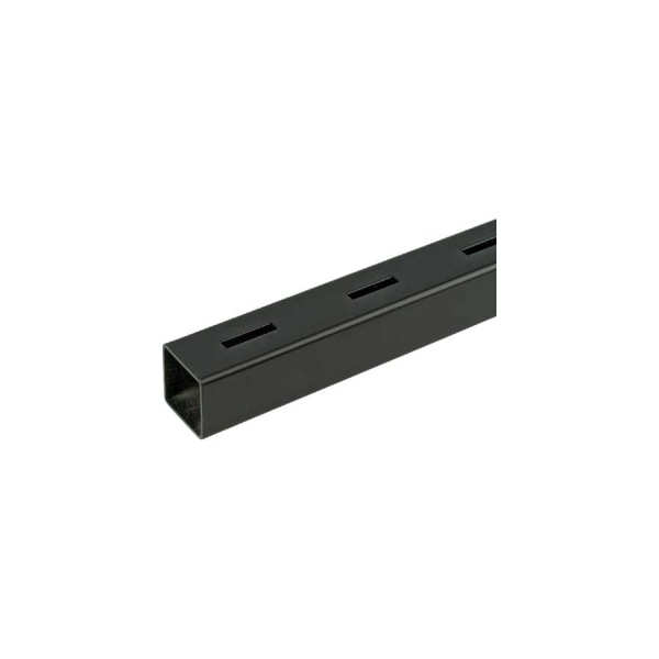 2 Meter 25mm Square Black Steel Tube with Slots