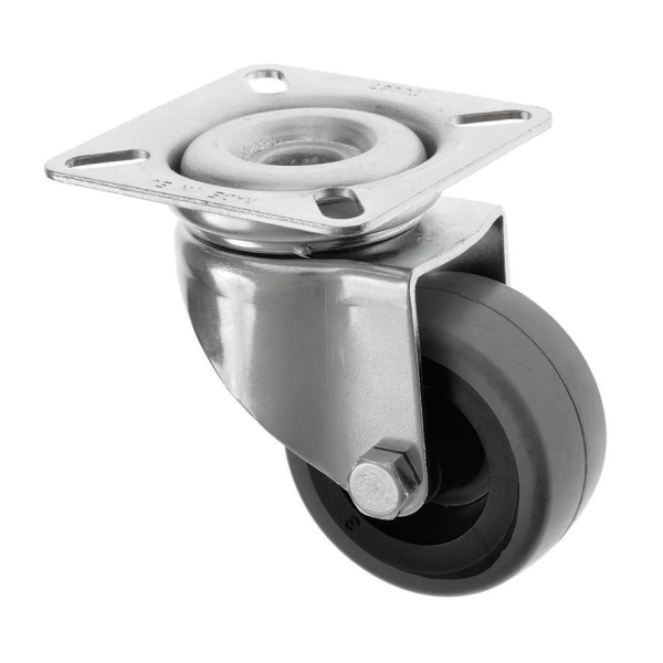 50mm Light Duty Swivel Castors Grey Rubber Wheel