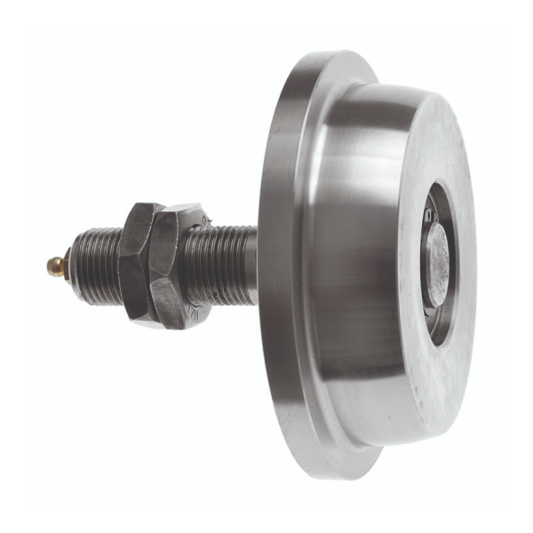 105mm Single Flanged Steel Wheel with a steel stub axle