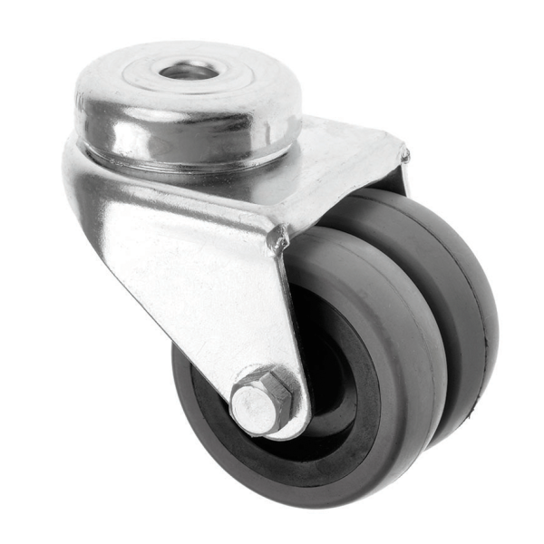 75mm Twin Wheel Castor with Grey Rubber Wheel