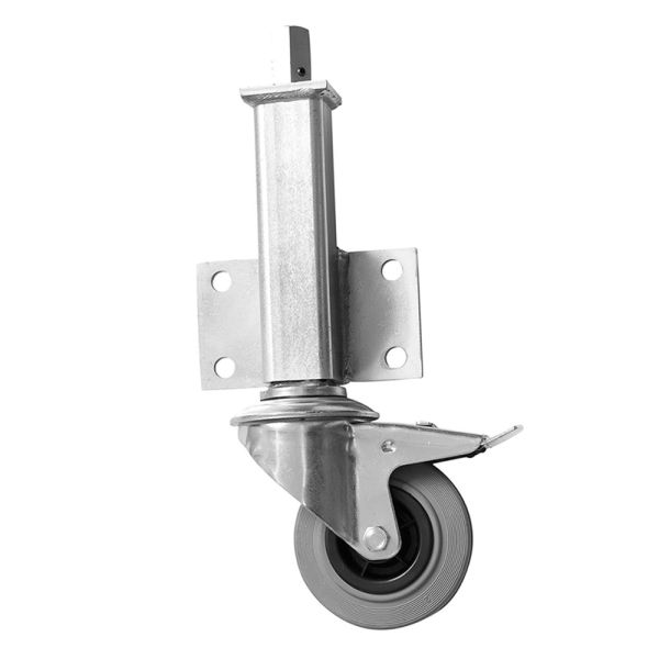 JA 80mm Medium Duty Jacking Castor with Brake Rubber Wheel 70kg Load