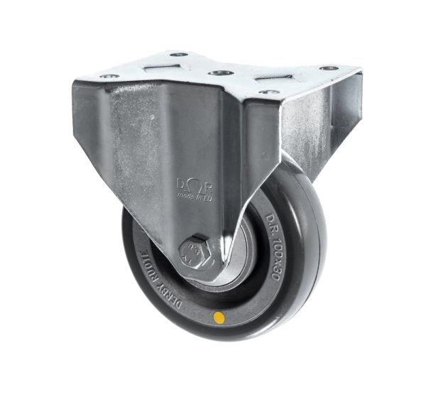 Electro Conductive Fixed Castors 100mm Polyurethane Wheel