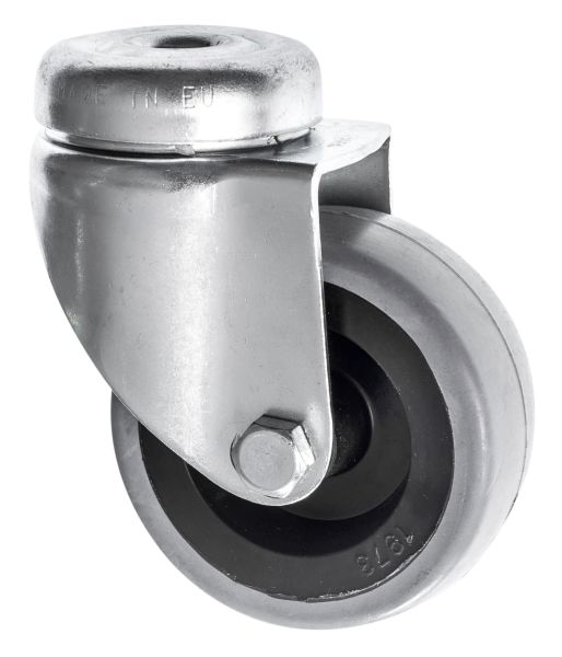 60mm Bolt Hole Castor Grey Rubber Wheel