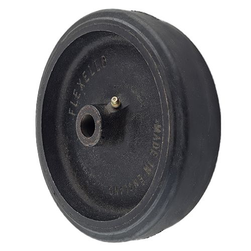 Black Rubber Wheel 150mm Cast Iron 20mm Plain Bore