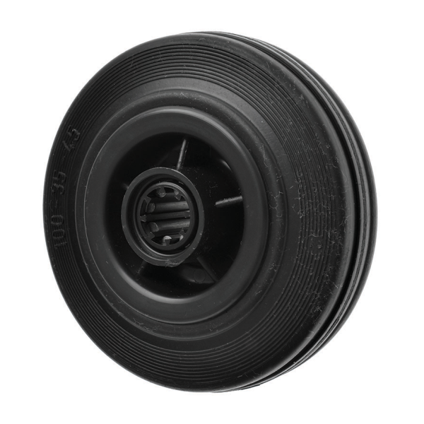 160mm Black Rubber Wheel with Roller Bearings 150kg Load