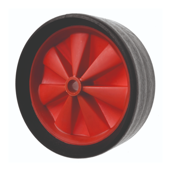 260mm Wide Tread Solid Rubber Trolley Wheel Black