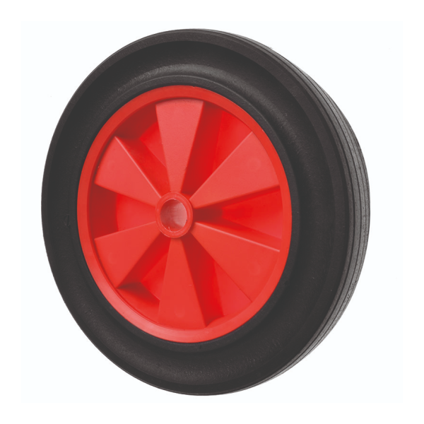 Rubber Trolley Wheel Wide Tread 293mm diameter