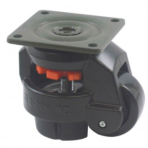 Footmaster Levelling Castor with Plate Fitting 125kg Load Capacity 50mm Black