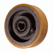 Yellow Polyurethane Wheel 150mm Cast Iron 20mm Ball Journal Bearing
