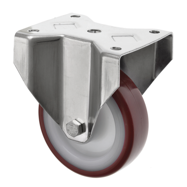 100mm Fixed Stainless Steel Castor Polyurethane Wheel