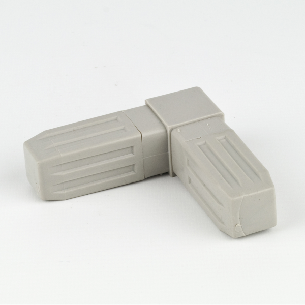Square Tube System Connectors 2 Way 25 x 25mm Grey