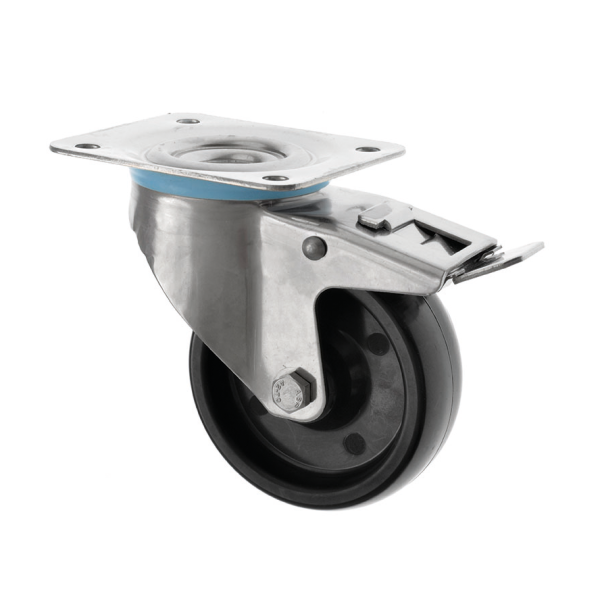 80mm High Temperature Castor with Brake Termotex Wheel