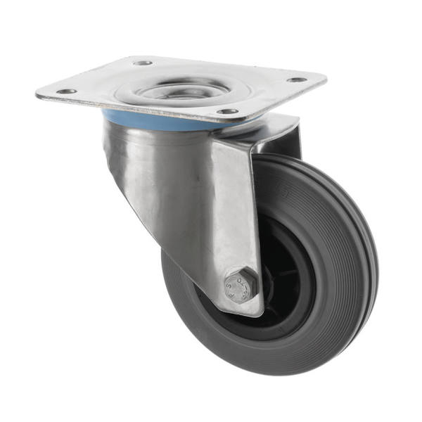 80mm Swivel Stainless Steel Castor Rubber Wheel