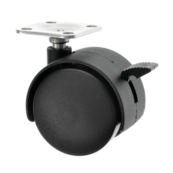 50mm Twin Wheel Castor with Brake