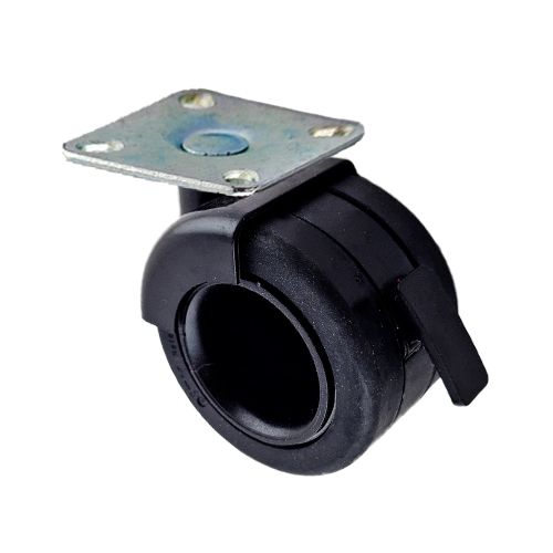 Contemporary Braked Castors 65mm Twin Wheel Plate Fitting
