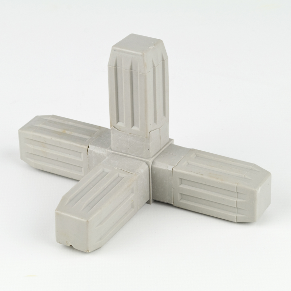 Square Tube Connector Joint 4 Way Grey 25 x 25mm