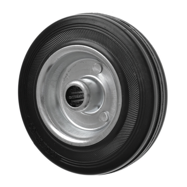 100mm Solid Black Rubber Wheels Metal Centre 70kg Load Capacity