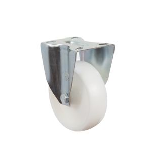 80mm Pressed Steel Fixed Castor with Nylon Wheel