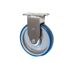 200mm Polyurethane Self Aligning Fixed Castors 250kg 