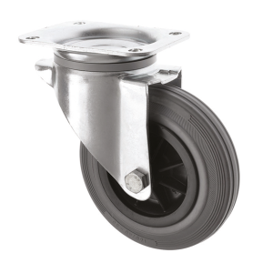 160mm Swivel Rubber Castors Grey Wheel
