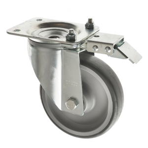 160mm Thermoplastic Grey Rubber Castors Directional Lock