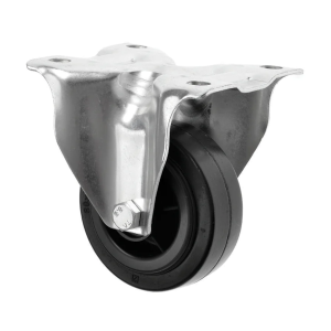 100mm Fixed Castor Black Rubber Wheel
