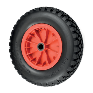 400mm Puncture Proof Wheels Red Plastic Centre