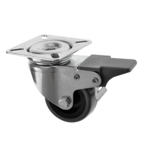 50mm Swivel Braked Castors Grey Rubber Castor Wheel 