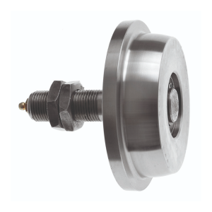 133mm Single Flanged Steel Wheel with a steel stub axle
