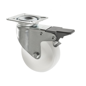 75mm braked castor with nylon wheel