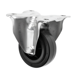 80mm Fixed Castor Black Rubber Wheel