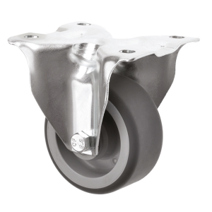 80mm Fixed Castors Grey Polyurethane Wheel
