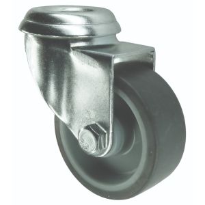 50mm Swivel Bolt Hole Castors Grey Rubber Wheel M10 FS
