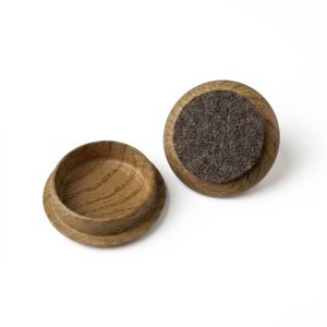 44mm Plastic Felt Base Castor Cups – Wood Effect, Pack of 4