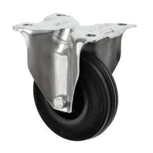 100mm Fixed Castor Black Rubber Wheel