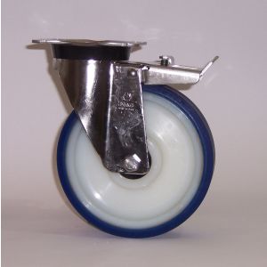 4" Stainless Steel Castor Braked Large Top Plate 