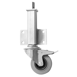 Medium Duty Jacking Castor with Brake Rubber Wheel