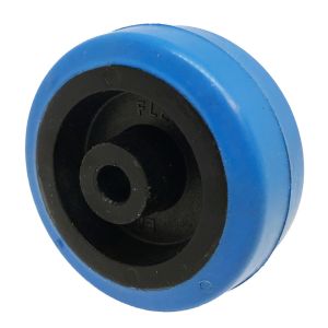 Blue Rubber Wheel 125mm x 15mm Plain Bore