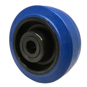Blue Rubber Wheel 100mm x 15mm Roller Bearing