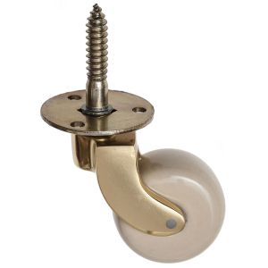 Brass Castors Screw Fitting White China Wheel (4pack)