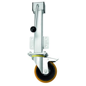 200mm Braked Jacking Castor with Polyurethane Wheel 600kg Load